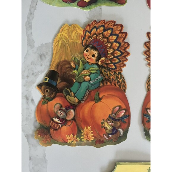 Vintage EUREKA Autumn Thanksgiving Turkey Die-Cut Classroom Decoration Set of 7 - Picture 5 of 8